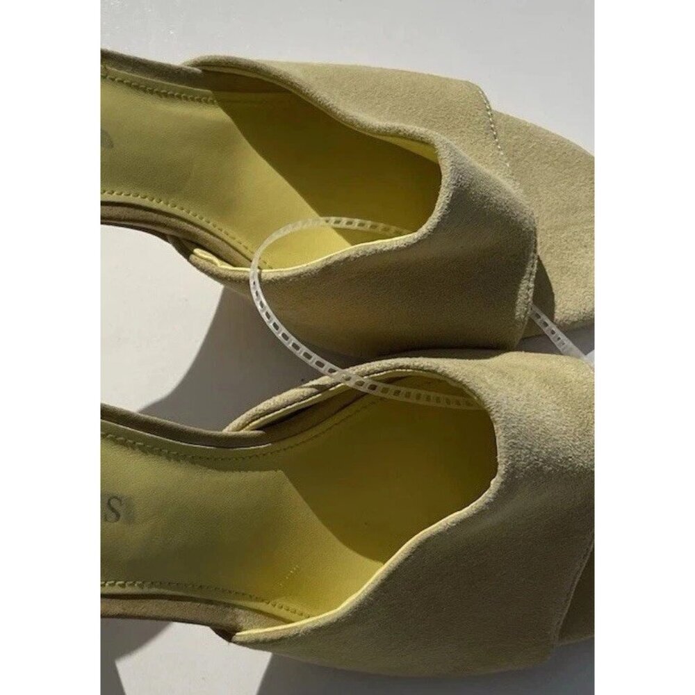 GUESS Yellow Padded Hambree 1191221 Square Toe Leather Heels Women’s Sz 6 - Picture 3 of 16